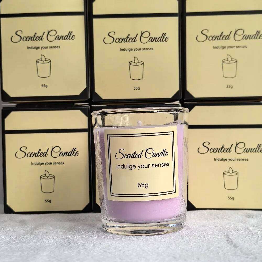 New Christmas Premium Box Glass Handmade Soy Wax Smokeless Creative Aromatherapy Candle Companion Gift W260304