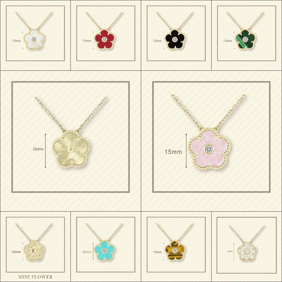 necklace designer for women Classic 15MM necklace clover stainless steel jewlery mother of pearl diamonds flower pendant necklace designer jewelry women gift box