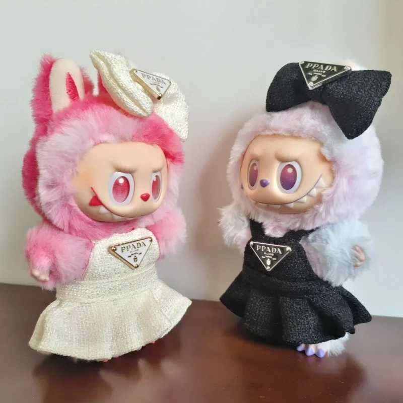 Labubu 17cm Doll Dress Set - 2-Piece Outfit with Bow & Inverted Triangle for V1/V2/V3, Doll AccessoriesT260304