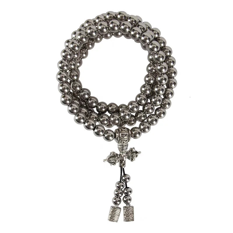Stainless Steel Jewelry Male Bracelet Braided Link Buddha Beads Necklace Waist Chain Tactical Self Defense Whip Multi-fonction 260228