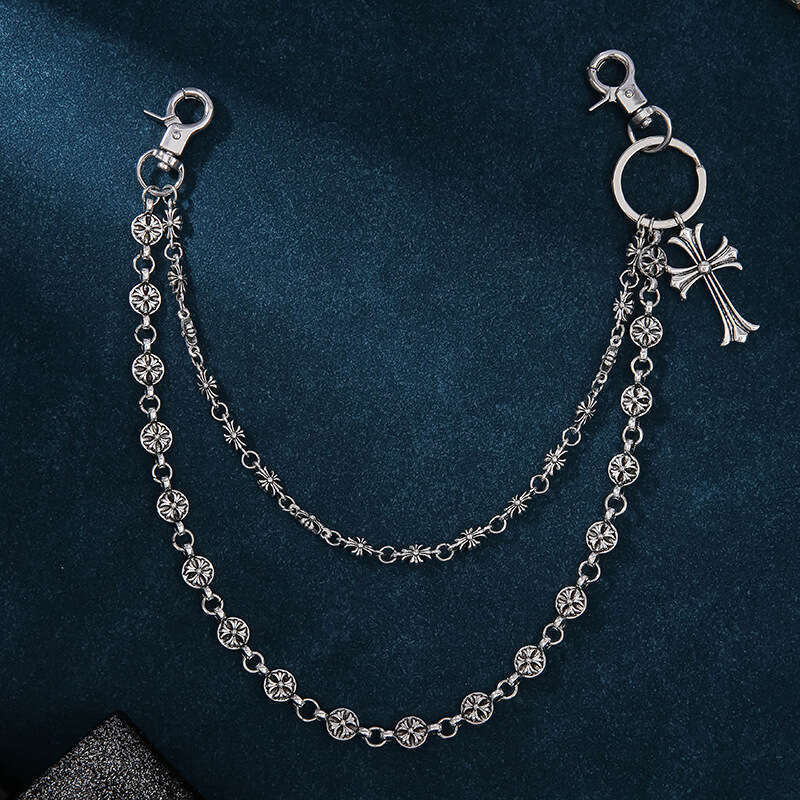 Pants Bag Sword Round Bead Cross Waist Lobster Clasp Pendant Jeans Chain