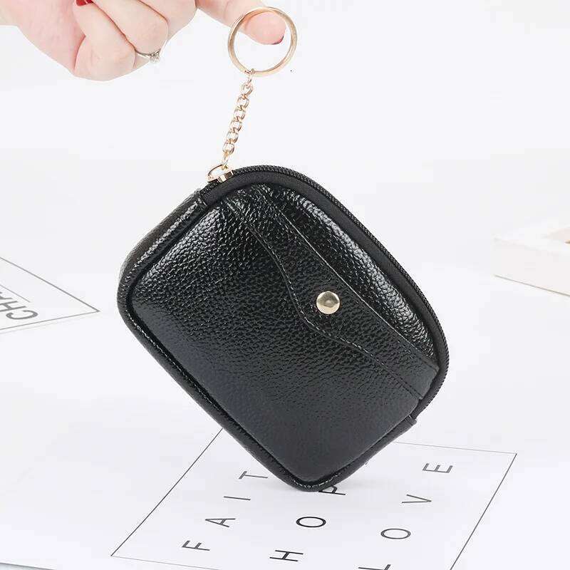 New Women's Short Coin PU Leather Female Purse Card Holder Mini Pouch Change Wallet with Key Ring Lady Handbag C260304