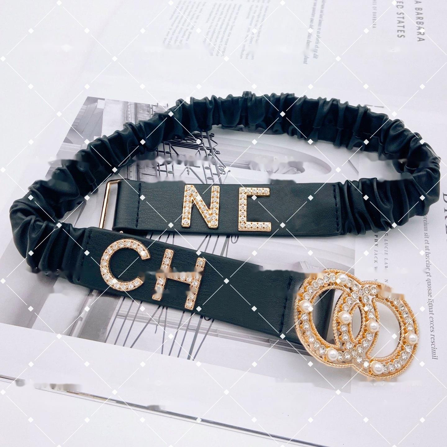 Belts Famous Brand Elastic Rubber Belt Women Classic Luxury Party Belts Sheepskin Black Rope Fashion Waistband For Girl Gifts Skirt Girdle