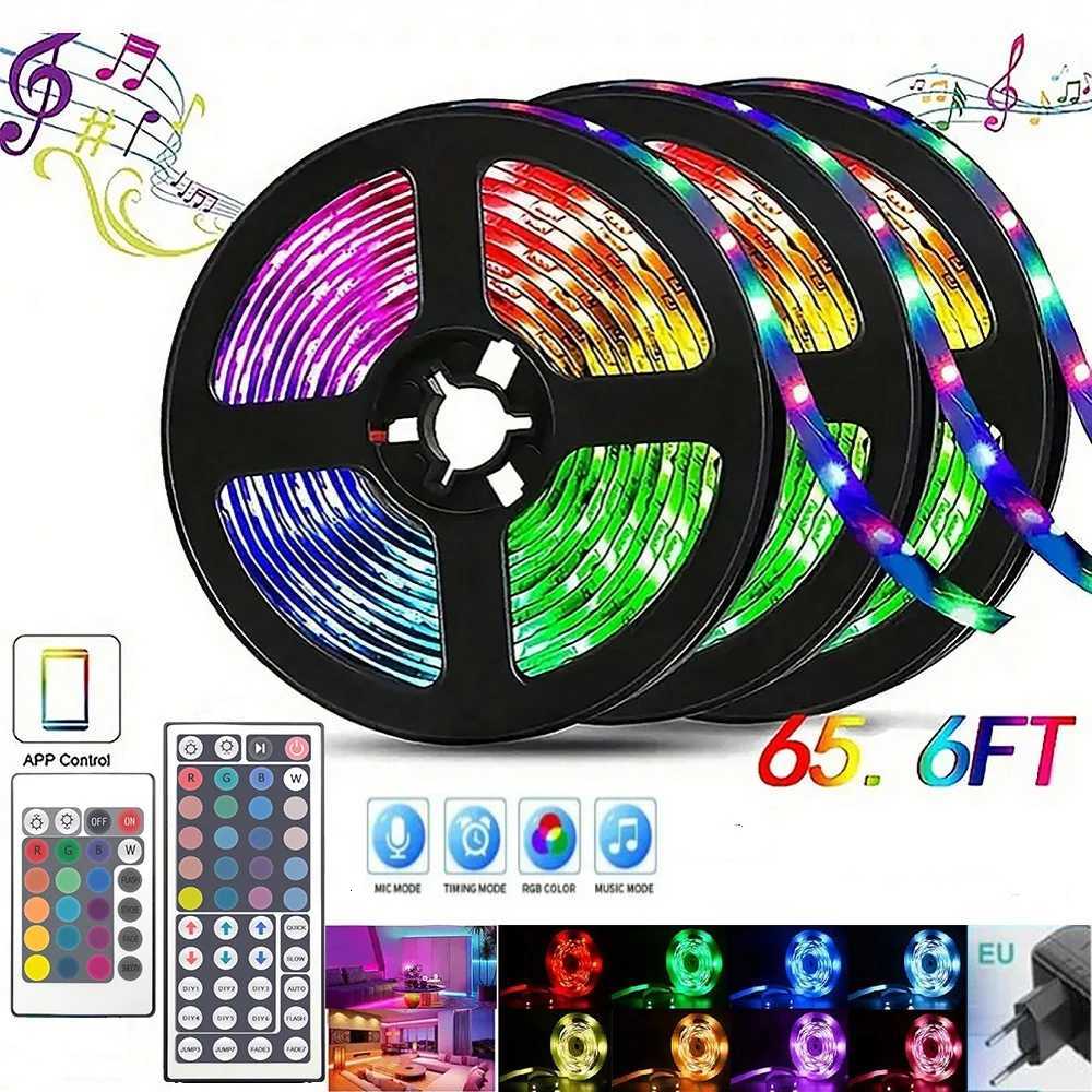 12V Led Strips Lights 5-30M Smart Wifi Alexa SMD 5050 Rgb Led Tape 220V Neon Strips Music Sync Colorful Room Band Decoration H260304