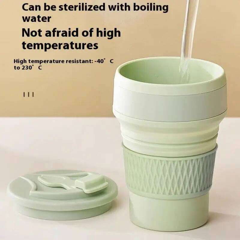 350ml Coffee Mugs Collapsible Silicone Cup Folding Water Cups BPA FREE Food Grade Flask Travel Insulated Bottle S260303