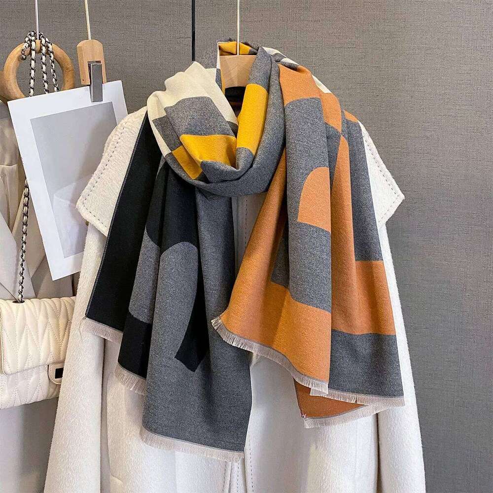 Warm Thickened Scarf 65*185cm Long Tassel Pashmina Shawl Faux Cashmere Warps Autumn Winter Blanket For Women Men XJ260304
