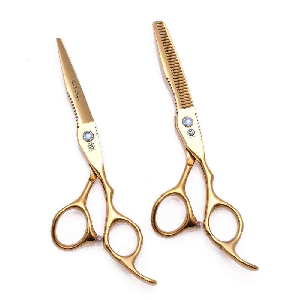 Professional Hairdressing 6" Japan Gold Stainless Cutting Thinning Shears Hair Scissors Dropshipping Z1011 H260303
