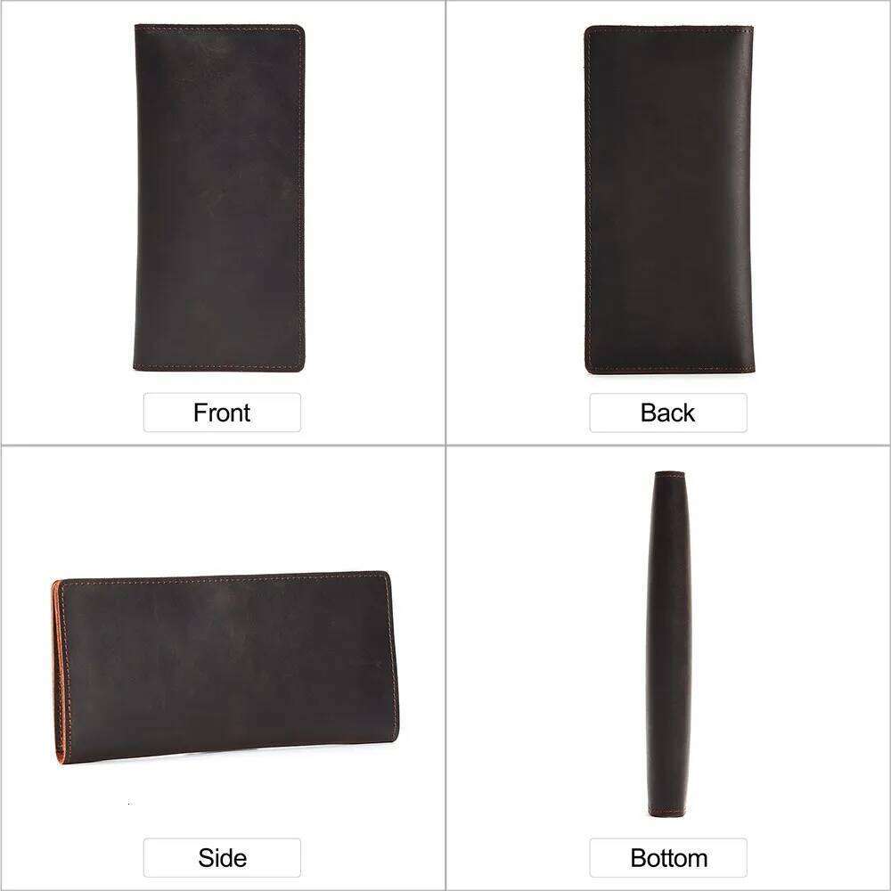 JOYIR Genuine Men Leather Long Wallet Clutch Bag Vintage Male Purse for Checkbook Credit Cards Minimalist Purses C260304