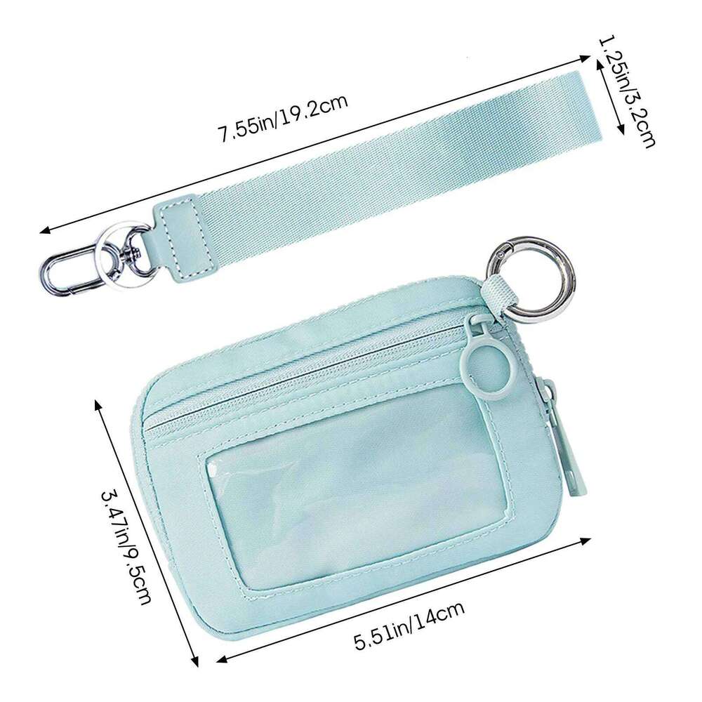 Wristlet Wallets Women Zipper Coin Purse Lightweight Keychain Wallet for Travel Credit Card Holder Phone C260304