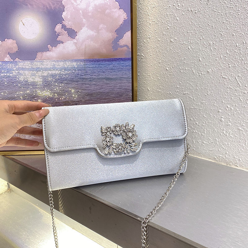 Fashion Satin Clutch Purse Women Handbag Glitter Diamond Evening Bag Wedding Party Banquet Bag Shoulder Bag 251107