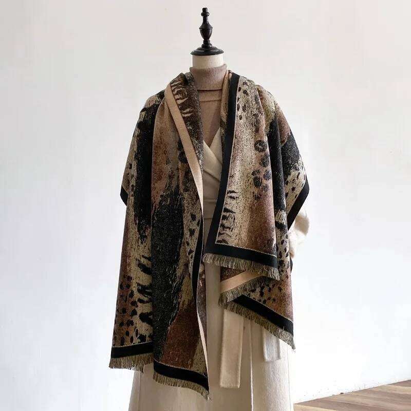 Ladies 2025 Latest Design Winter High Quality Two Sided Jacquard Cashmere Scarves Women Thicken Wrap Shawl Imitation cashmere Sc XJ260304