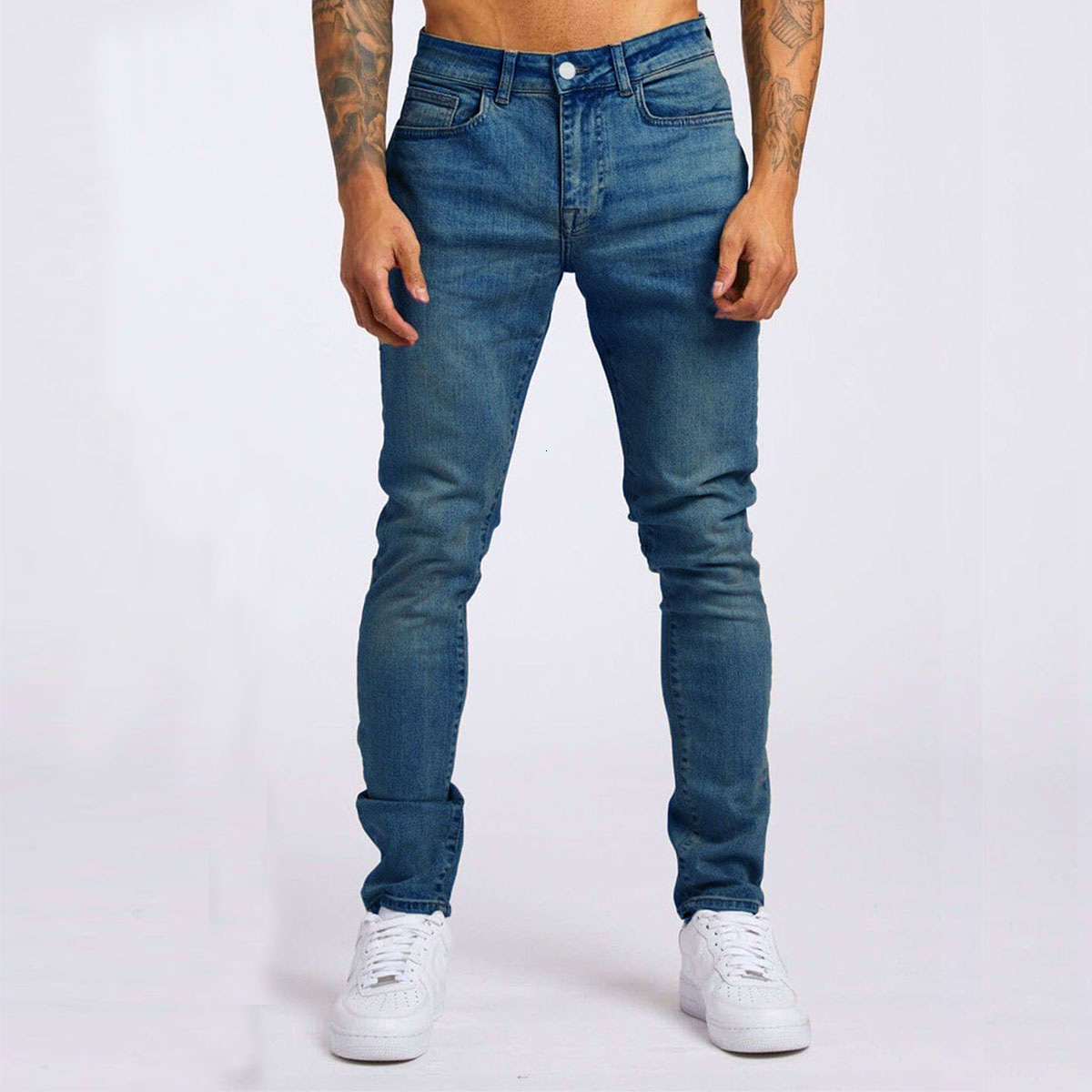 European And American Style Jeans New Slim Designer Pants Fit Men's Long Pants Exclusive Men's Hot-selling High-waist Ins Style Skinny Pants
