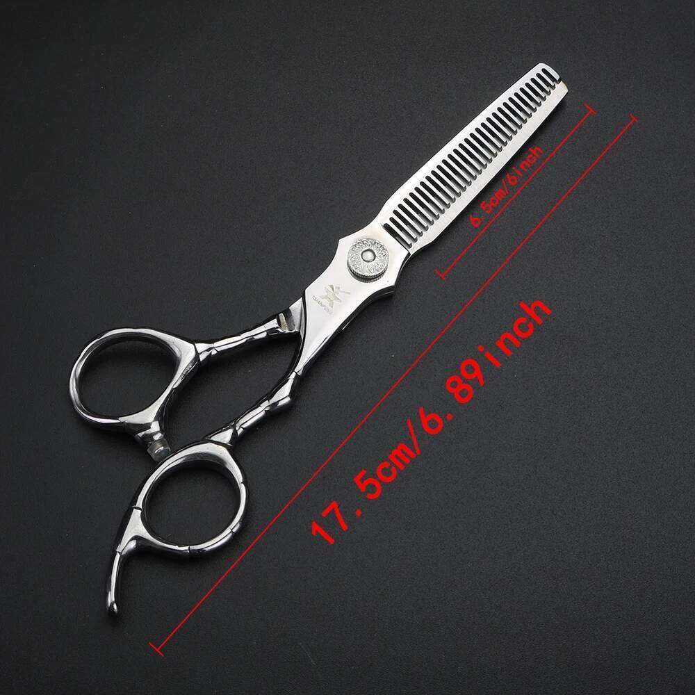 Silver 6-inch muscle handle hair for hairdressers, cutting and various sizes of thinning scissors H260303