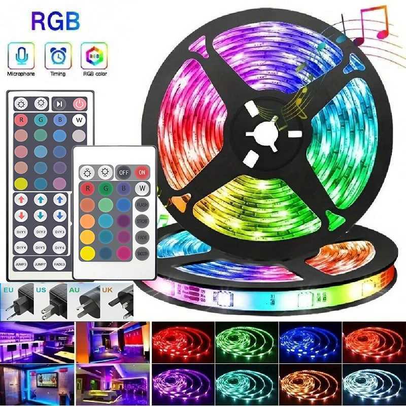 Led Strips Lights For Room Smart Wifi Led Strip Alexa 5050/3528 Rgb Led Tape 220V Neon Strips Music Sync Gaming Room Decoration H260304