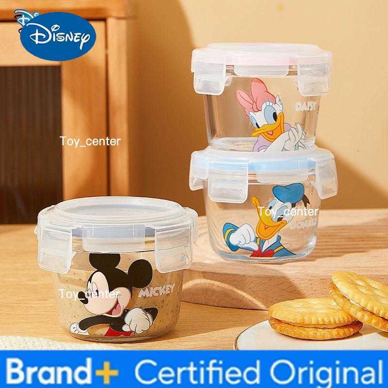Disney Mickey Minnie household fresh bowl glass lunch box portable cartoon lunch fruit rice vegetables lunch box sealed box H260304