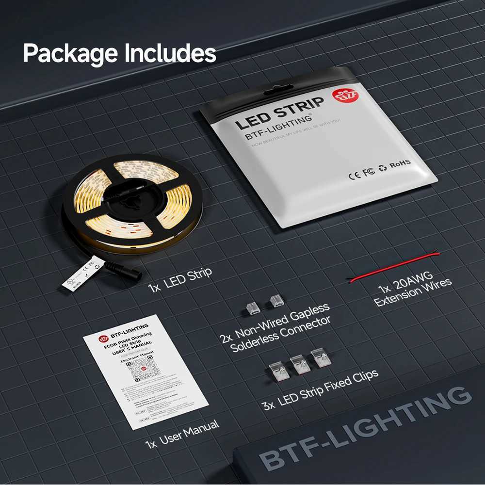 FCOB LED Strip Light 336 480 528 LED High Density Flexible FOB COB Led Light RA90 Warm Nature Cool White Linear Dimmable 12V 24V H260304