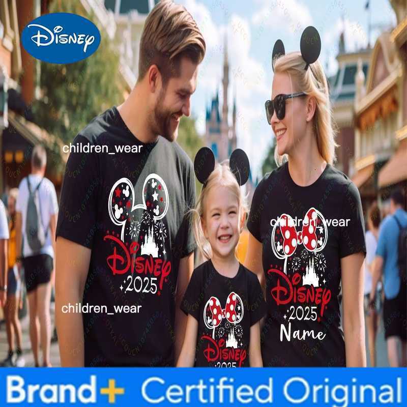 Disney Creative 2025 Pattern Printed Cotton T-shirt Summer Breathable Family T-shirt Clothing Harajuku Parents Children Clothing H260304