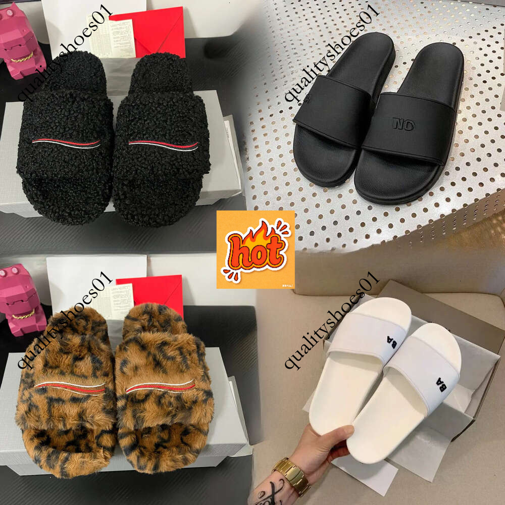 Luxury triangle Slides Designer men women Slippers Ladies Wool Winter Fur Fluffy Furry Warm Letters Sandals Comfortable Fuzzy Girl Paris Flip Flop Slipper 35-46