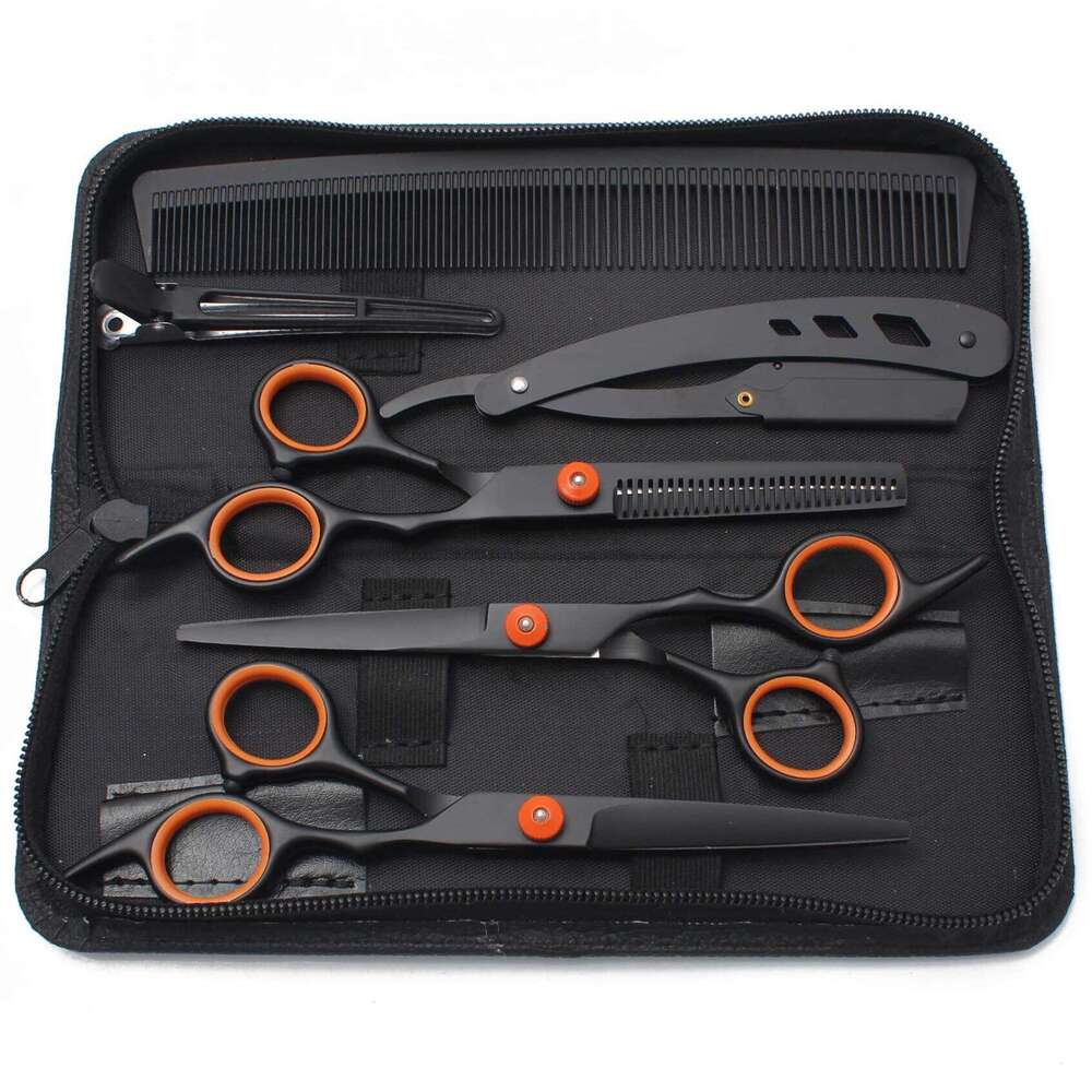 Hair JP Stainless Hairdressing Kit Barber Shop Sakon Thinning Scissors Set Comb Razor Haircut Shears C1001 H260303