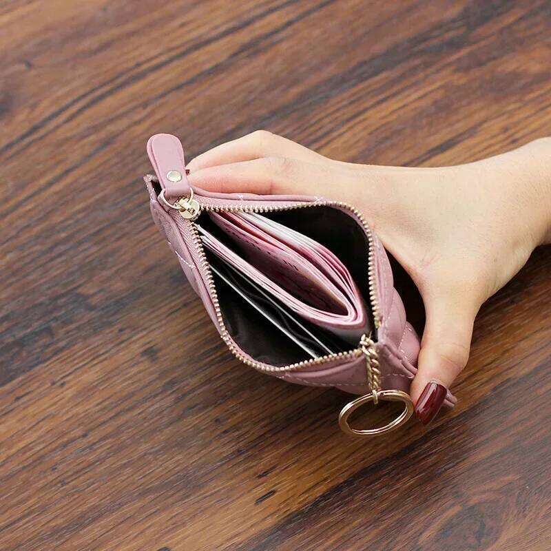 Fashion Leather Women Purse Small Wallet Change Coin Pouch Mini Zipper Money Clip Bags Children Pocket Wallets Key Holder C260304