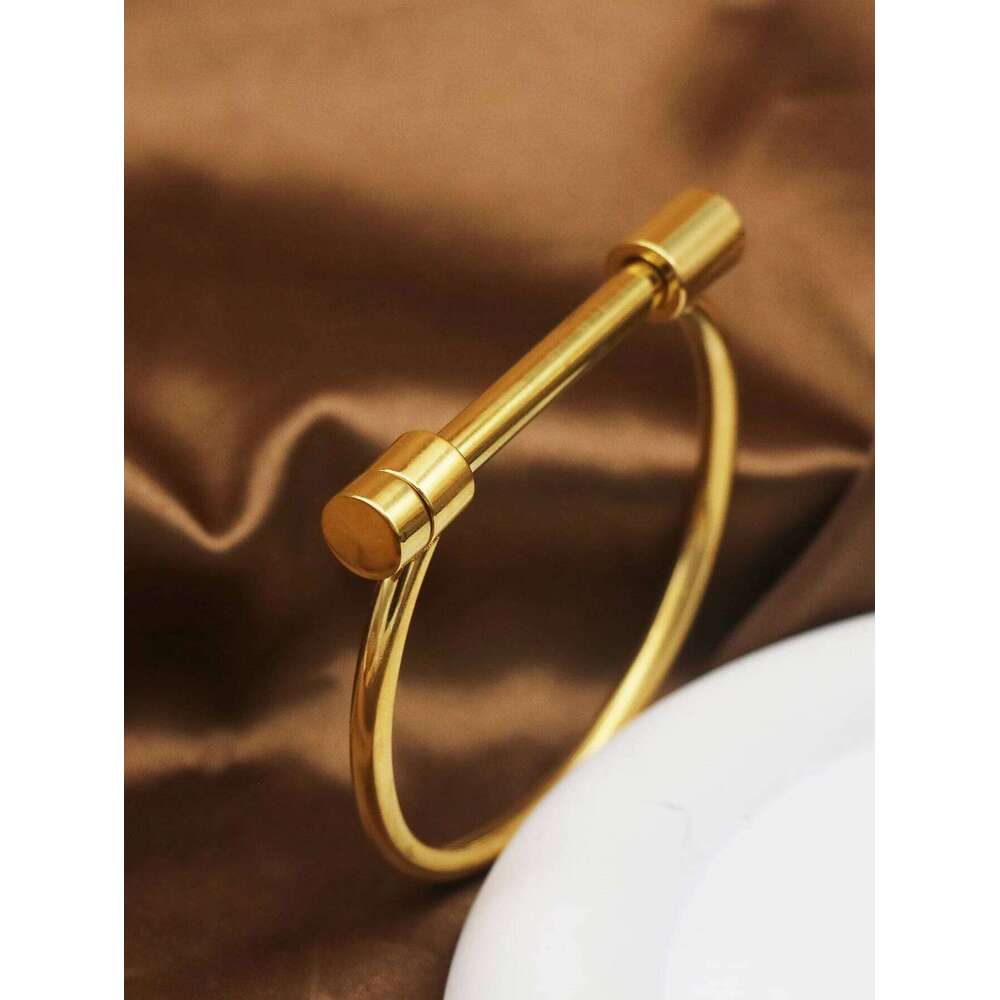 No fade 316L Stainless Stee Bracelets&Bangles Women Cuff Bracelet Female Metal Screw Brand Design Ladies Wrist Jewery XJ260303