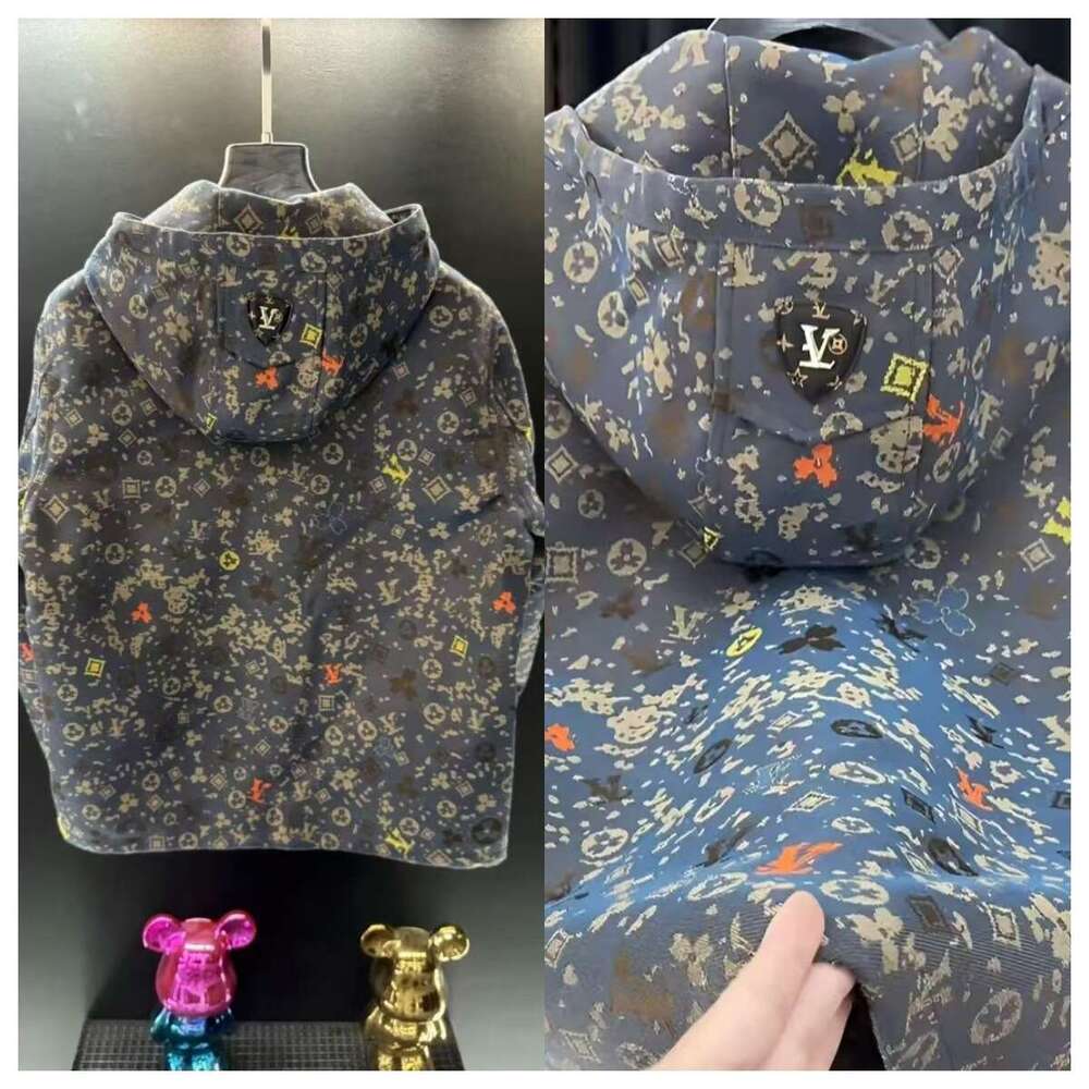 Unisex Autumn New Style Simple, Fashionable, Casual Printed Hooded Jacket With Subtle Patterns And A High-End Feel
