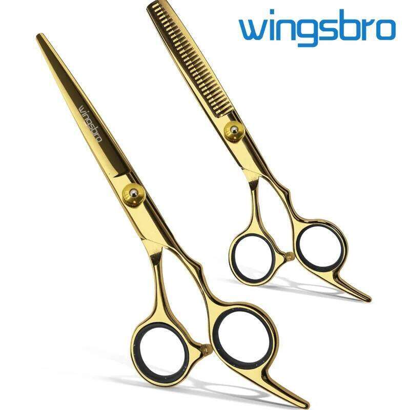 wingsbro 6.5" 2Pcs Set, Straight Scissors and Thinning Shears, Hair Cutting Shears for Men, Women, Children H260303