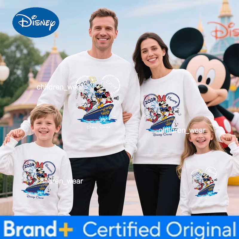 Disney Family Matching Sweatshirt for Cruise 2026 Mickey Mouse Print Pullover Parent Kid Mother Father Casual Cartoon Sweatshirt H260304