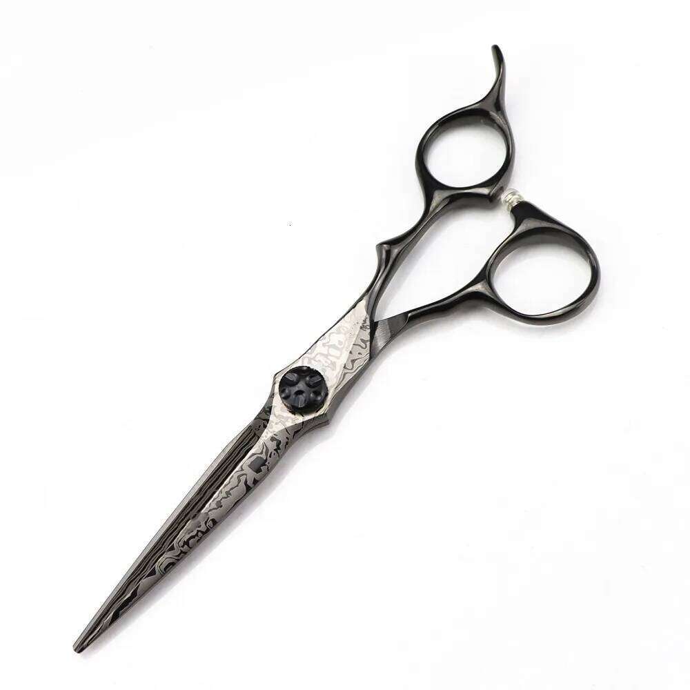 Professional 6 '' Black Damascus hair screw cutting barber tools haircut thinning shears hairdressing scissors H260303