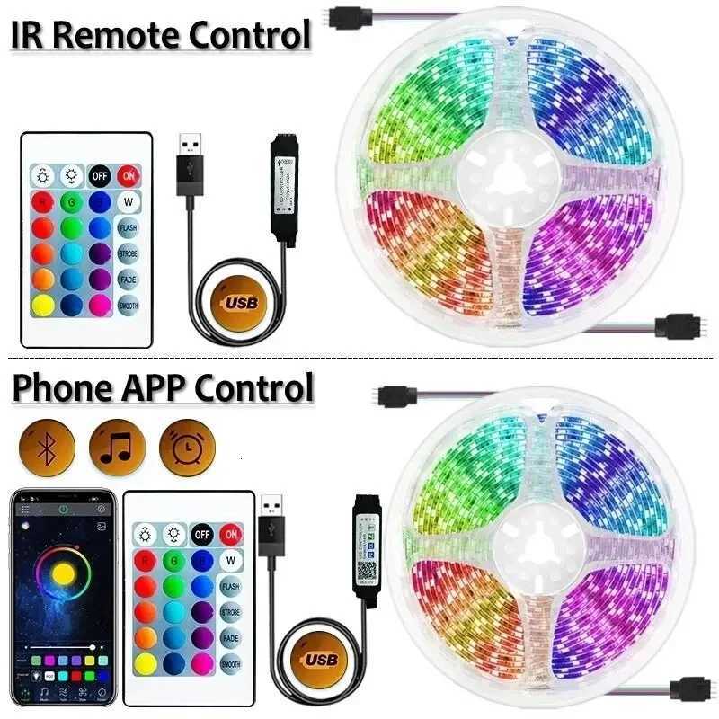 1M-30M LED Strip Light Touch Bluetooth App 5050 RGB Led Lights Flexible Ribbon Luces Led DC5V USB TV BackLight Room Decoration H260304