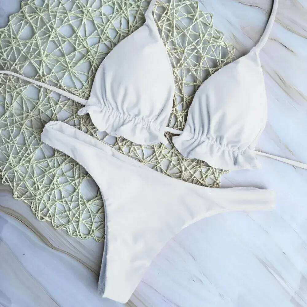 Summer Brazilian Bikini for Women Sexy 2 Pieces Set Push-up Swimwear Bandage Top Thong Bathing Suit Swimsuit Beachwear Y260303