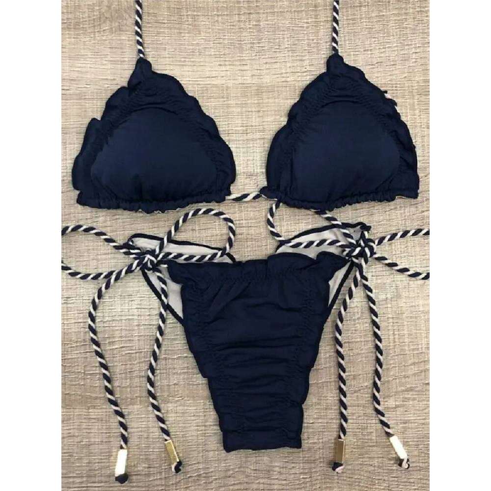 Sexy Bikinis 2020 Women Swimsuit Bandage Halter Beach Wear Bathing suits Push Up Swimwear Female Brazilian Bikini Set Y260303