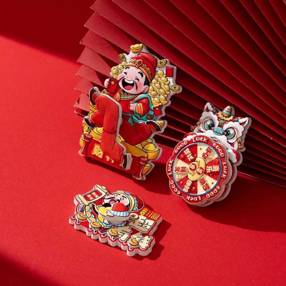 This 3D rotating God of Wealth fridge magnet brings festive luck and charm to your home decor during the Spring Festival.T260304