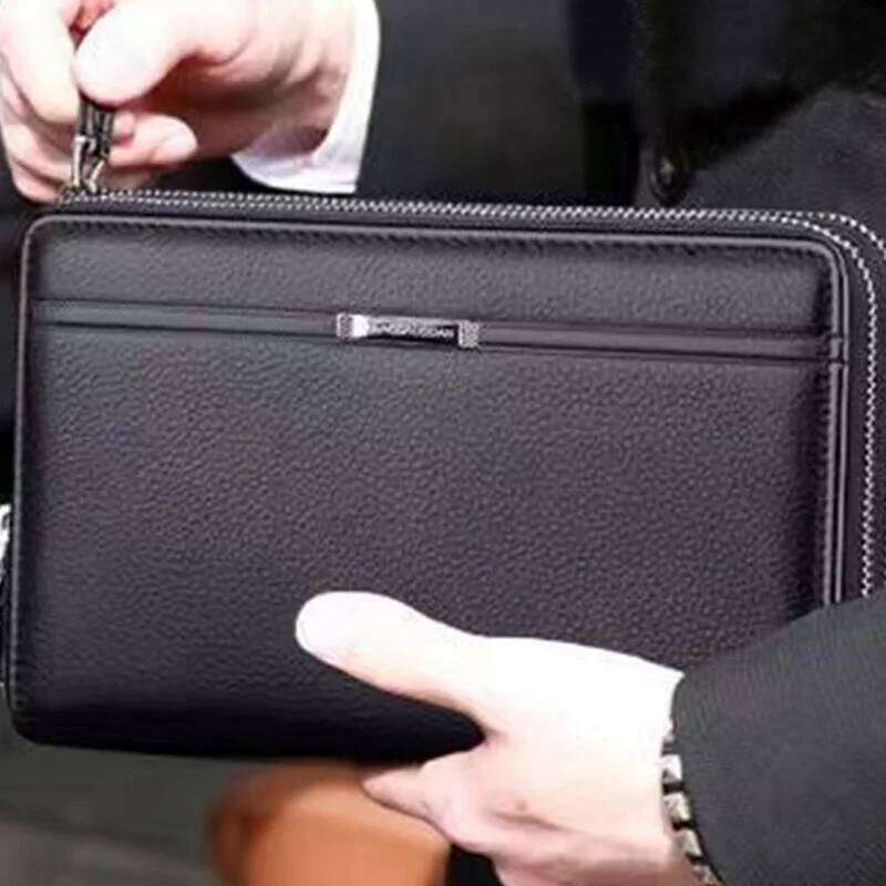 Men's wallet long money foreskin leather large business handbag mobile phone card holder men's gift father son husband b C260304