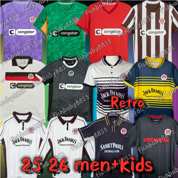 New 25 26 ST Pauli mens soccer jerseys Retro 1997 1998 1999 2000 BECKER IRVINE KYEREH HARTEL Maillots De Foot SMITH PAQARADA MEDIC 2025 2026 men football shirts