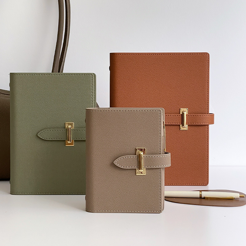 6BVQa7 Loose-leaf Notebook A6 Planner M5 Notebook A5 Business Office Meeting Work Journal Natural Wood 250120