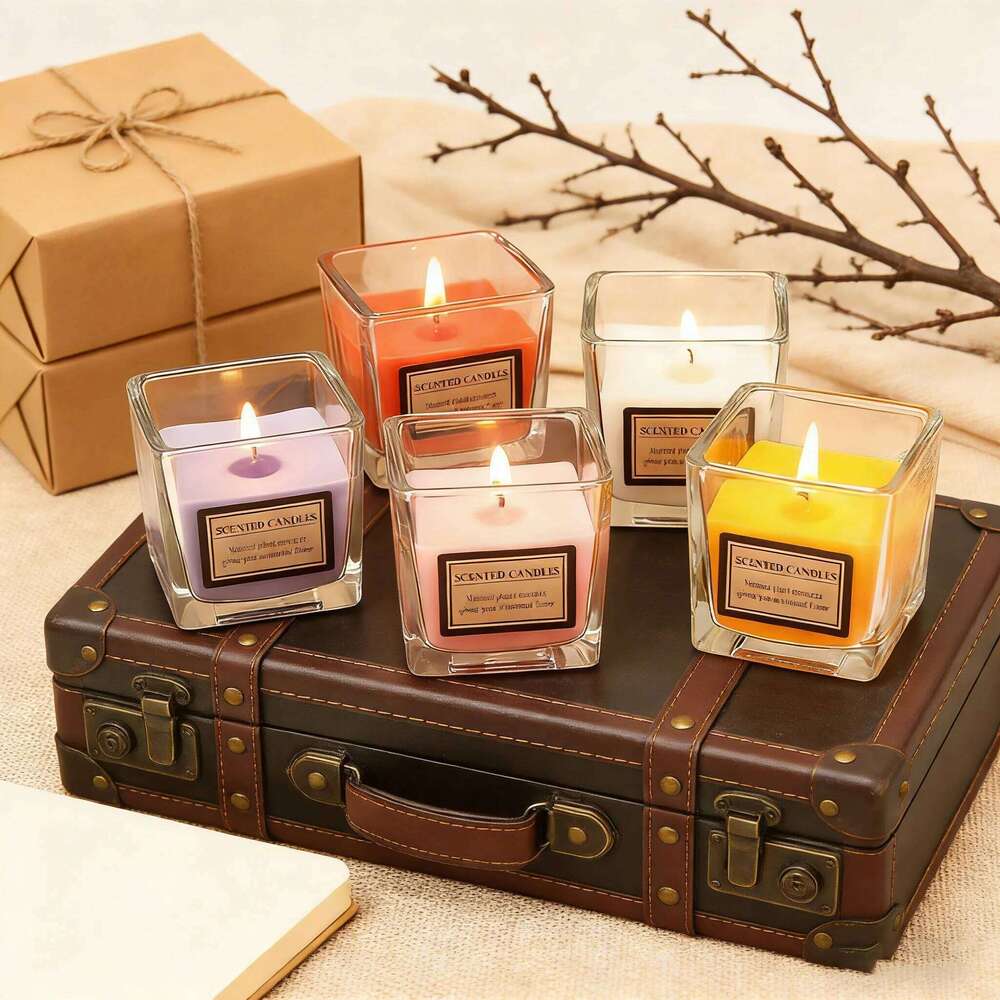 Long-Lasting Scented Candles Natural Wax Glass Jar Home Relax Yoga Stress Relief Perfect Gift for Women W260304