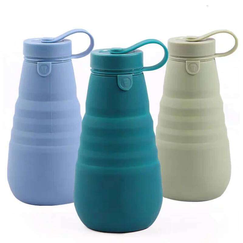 1Pc 20oz / 592ml Collapsible Bottle,Leak-Proof Reusable Silicone Travel Cup,Outdoor Hiking Water Cup S260303