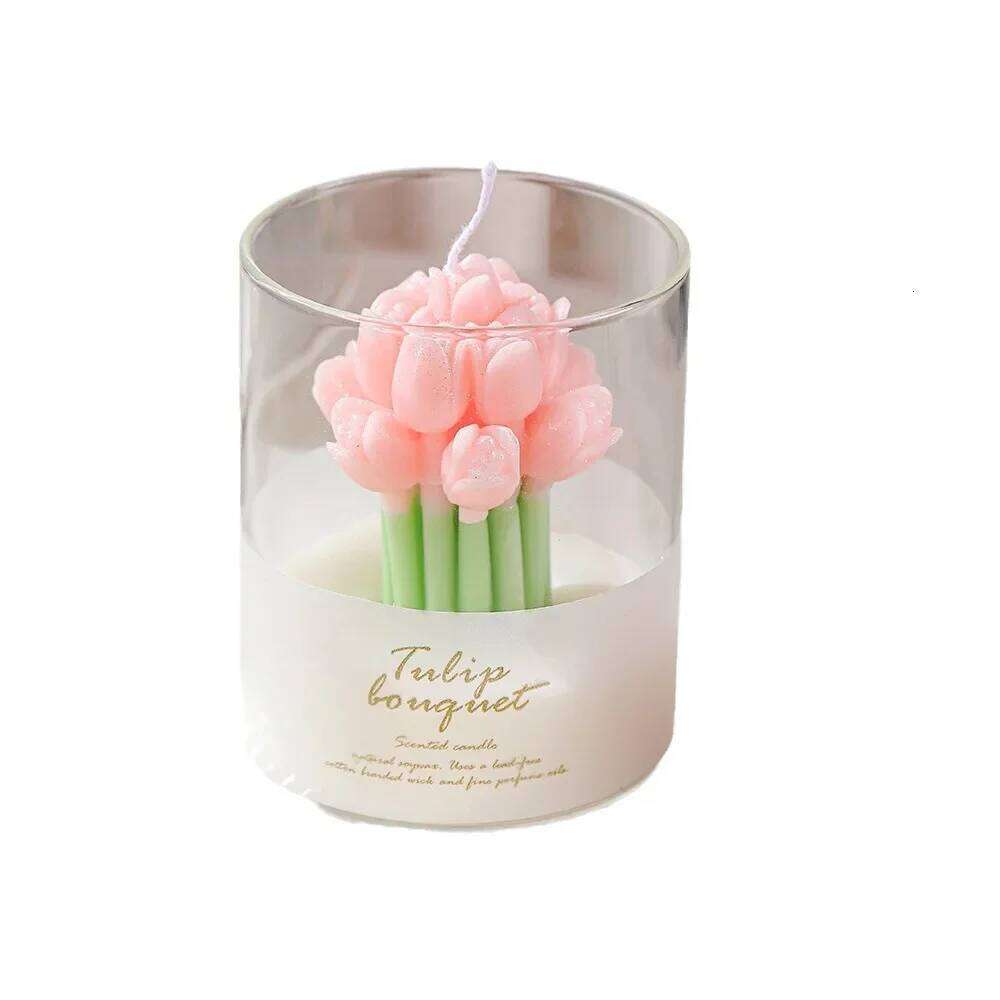 Handmade Wedding Bouquet Scented Aromatherapy, Soy Wax Candle, Birthday Candles Wedding, Home Decoration for Party W260304