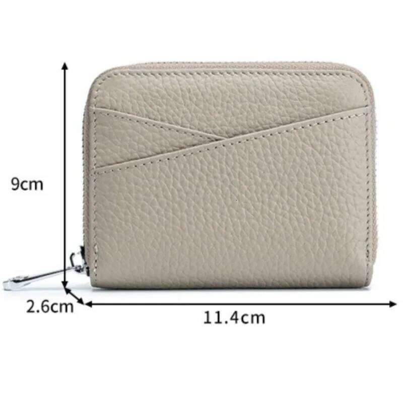 Genuine Leather Japanese Multi-card Slot RFID Purse Zipper Card Holder Men's Women's Coin Bag Large Capacity C260304