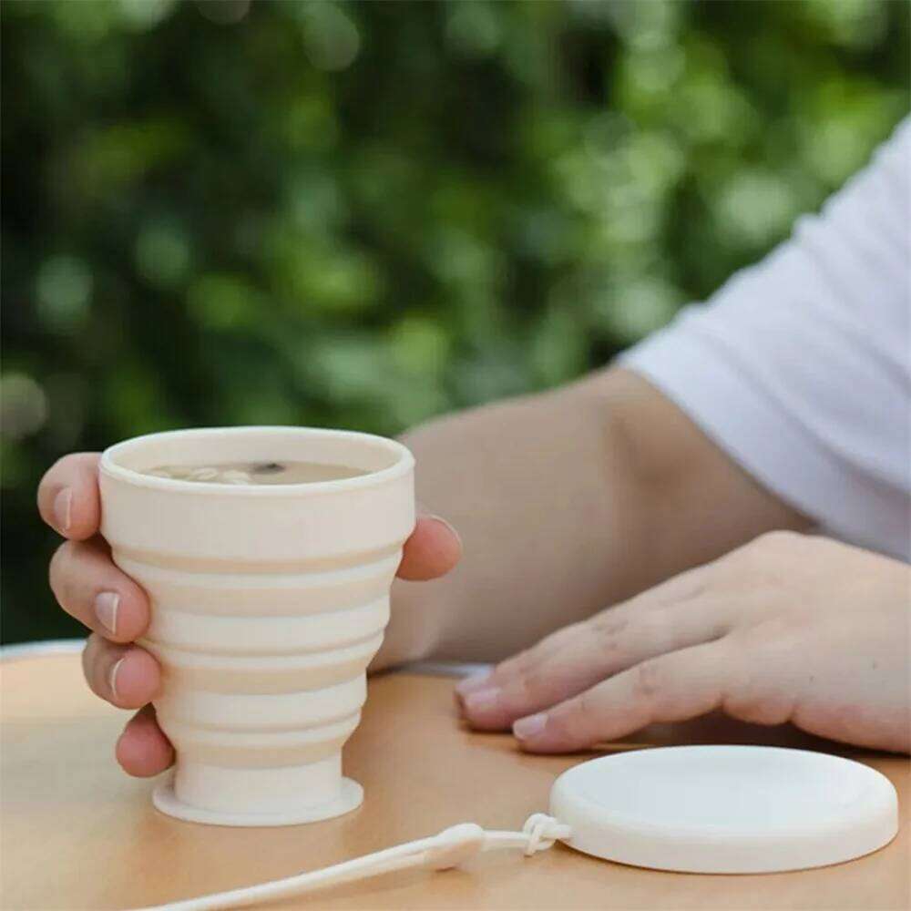 Silicone folding BPA-free portable collapsible travel cup, ideal for picnics, camping, and outdoor hiking S260303