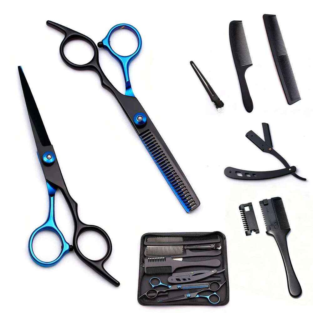 6 Inch Multifunctional Hair Cutting Scissors Complete Kit with Straight Thinning Shears Comb Professional Home Use and Salon H260303