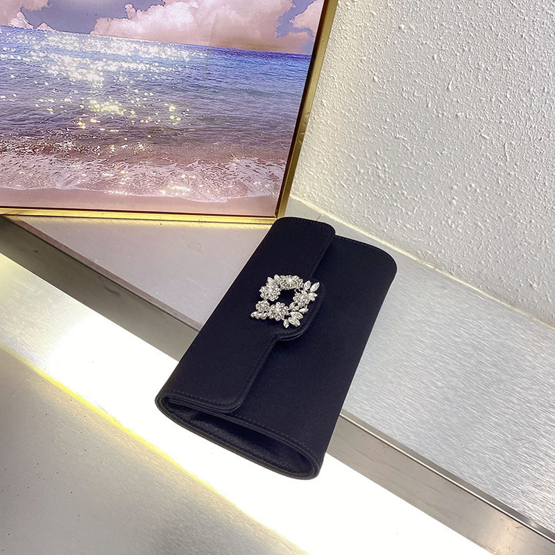 Fashion Satin Clutch Purse Women Handbag Glitter Diamond Evening Bag Wedding Party Banquet Bag Shoulder Bag 251107