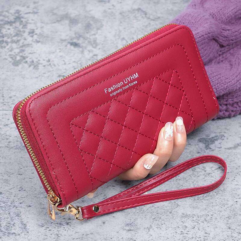 2024 new ladies purse long Joker zipper clutch embroidered fashion large capacity soft wallet mobile phone bag C260304