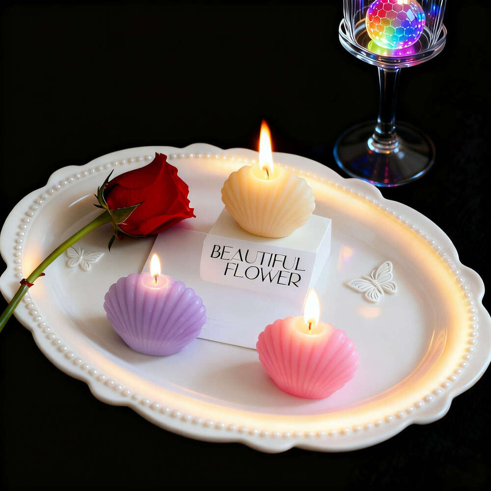 Little Shell Aromatherapy Candle Internet Celebrity Creative Design Fragrance Birthday Decoration Photography Prop Beautiful High Aesthetic W260304