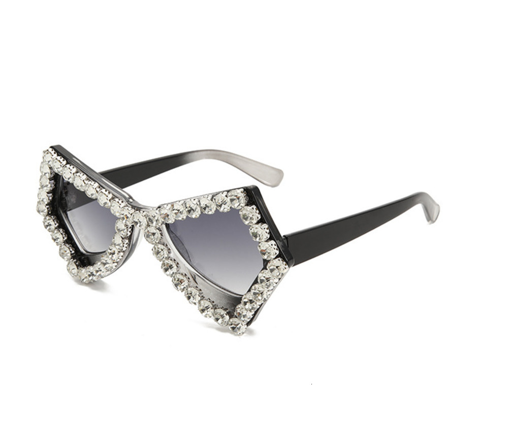 Rhinestone Bling Square Sun Glasses Women Fashion Oversized Transparent Crystal Female Vintage Diamond Sunglasses Eyeglasses 250318