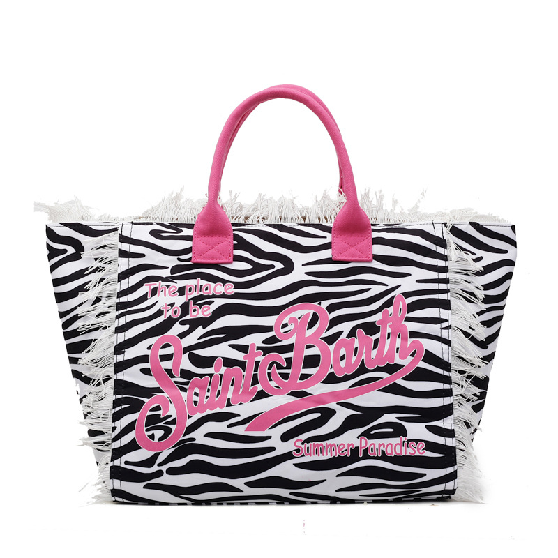 Free shipping bags Tassel letter canvas bag large capacity bag new solid color commuting shoulder tote bag