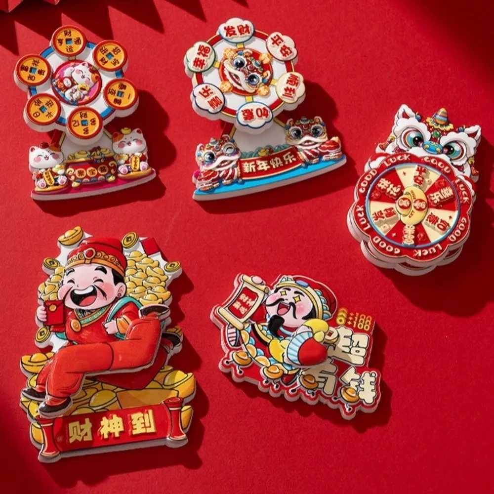 This 3D rotating God of Wealth fridge magnet brings festive luck and charm to your home decor during the Spring Festival.T260304