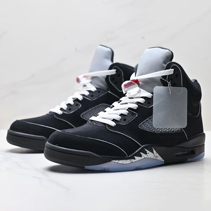 With box 5 Mens Basketball Shoe 5s Black Metallic Reimagined Wolf Grey Fire Red Medium Soft Pink Muslin Racer Blue Aqua Olive Midnight Navy Sneakers T