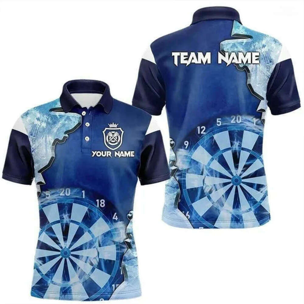 Free Shipping Men's Polos Print Cool Dart Board Polo Shirt Men's T-Shirts Summer Casual Lapel Tops Loose Tees Street Men's Clothing